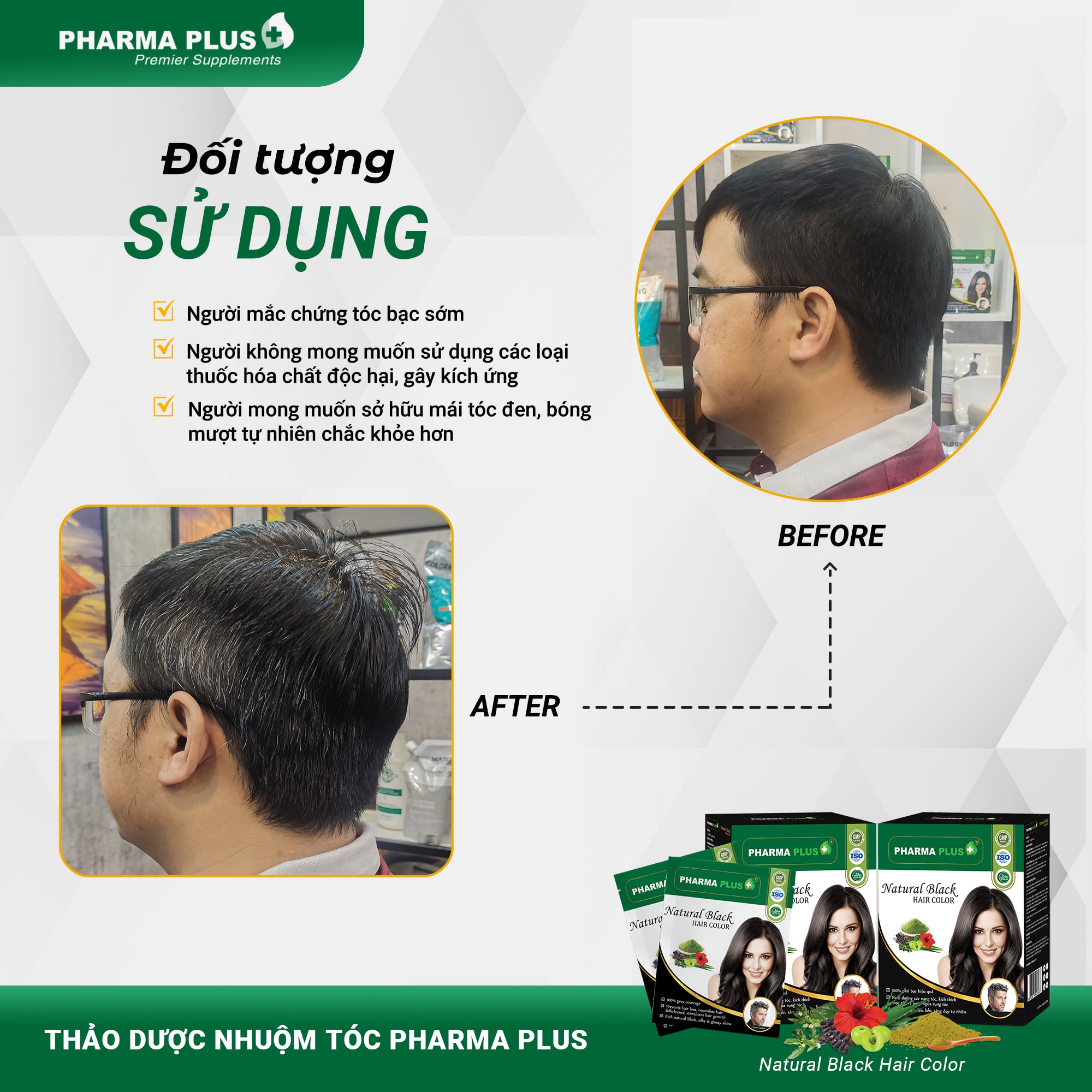 Thảo dược nhuộm tóc phủ bạc đen [Nhập khẩu Ấn Độ] | Pharma Plus - Chính Hãng