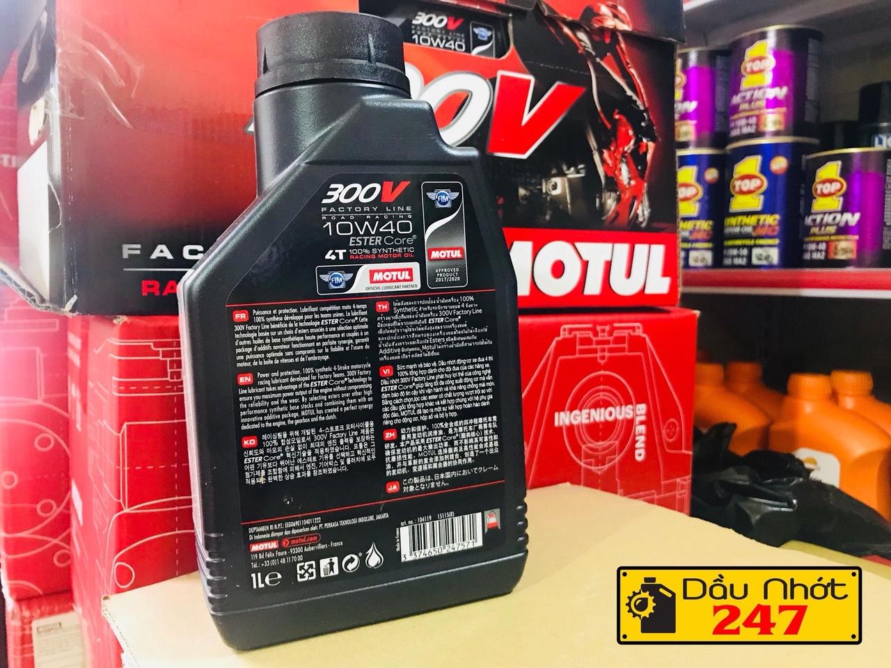 Combo 1L1 Dầu nhớt Motul 300v 10w40