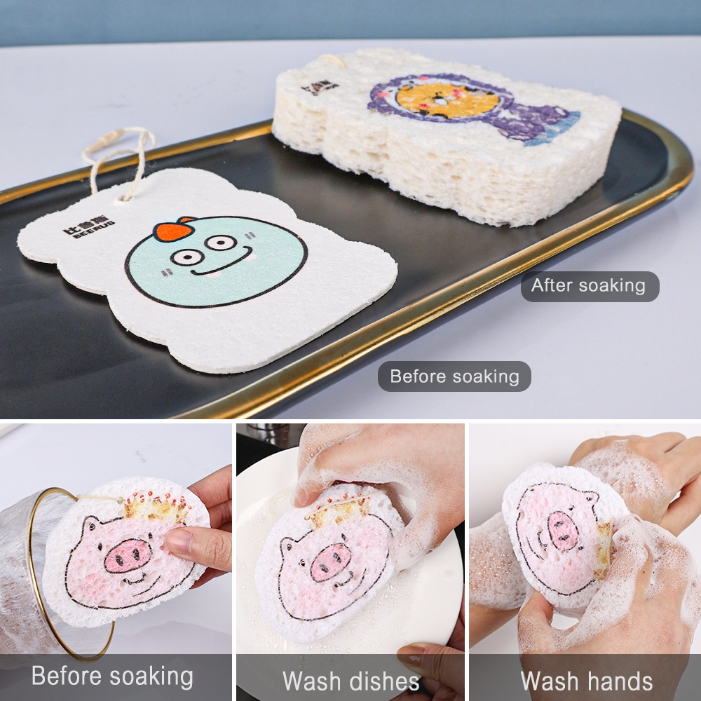 Miếng Bọt Biển Rửa Chén, Mút Xốp Rửa Bát Hoạt Hình Dễ Thương