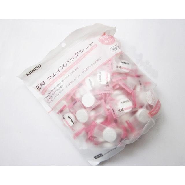 Mặt nạ giấy nén Miniso Nhật 100 miếng.Mua 2 giảm 10%, follow shop giảm 30k