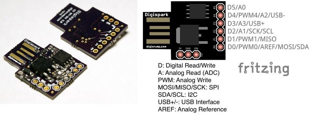 Mạch Arduino ATTiny85 USB Digispark