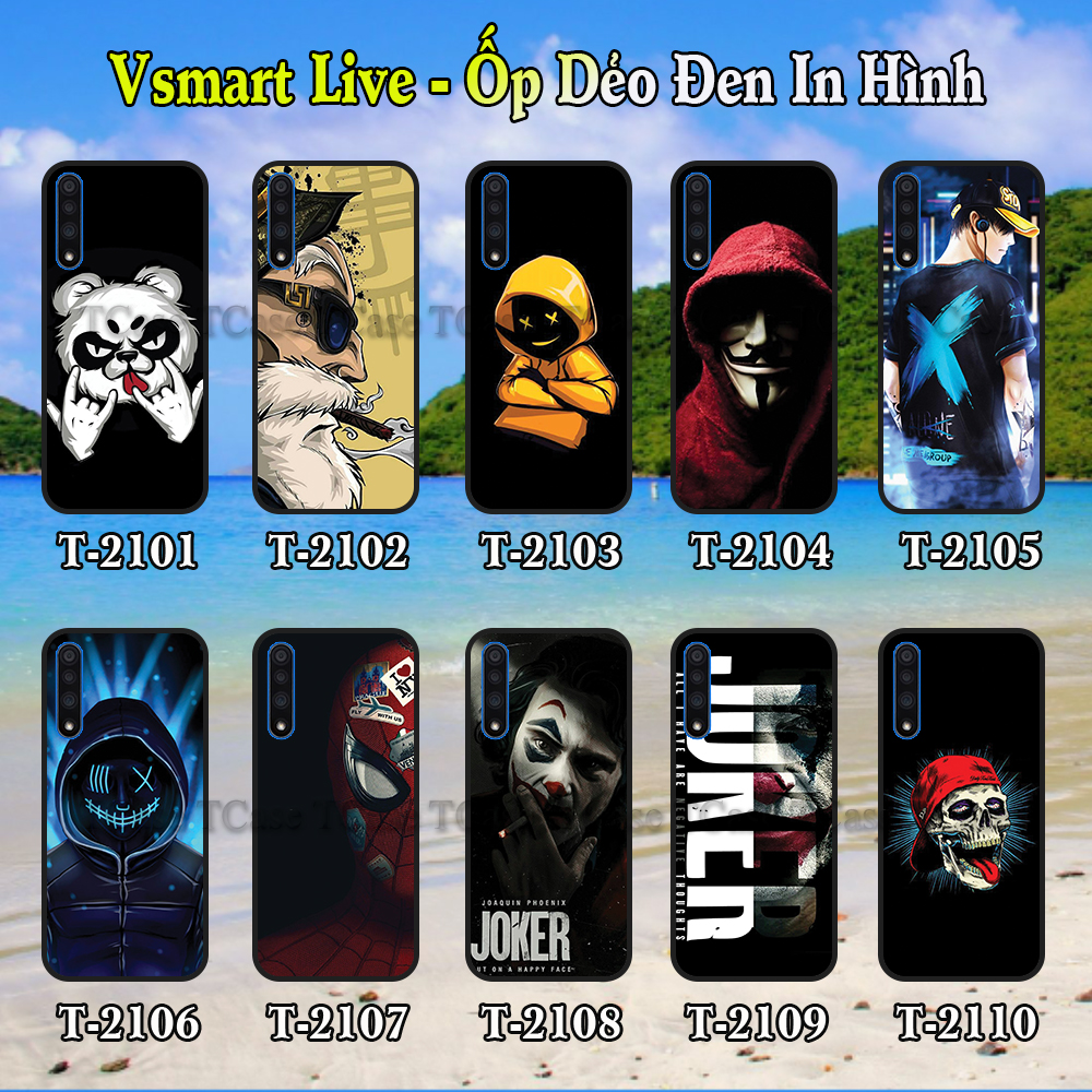 [HCM]Ốp lưng Vsmart Live dẻo đen in hình Cool Ngầu