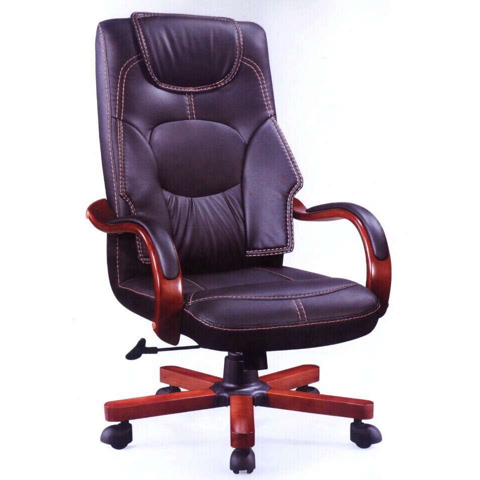 [HCM] Ghế Giám Đốc Nệm Da Simili Cao Cấp GĐ-701 Lưng Cao, Tay Gỗ Chân Gỗ, Có Nâng Hạ Cao Thấp