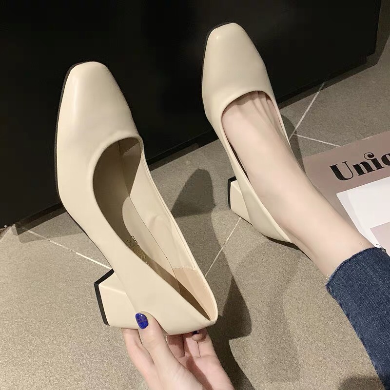 Giày Cao Gót Nữ Mũi Vuông Đế 5p Dáng Basic Mã C31