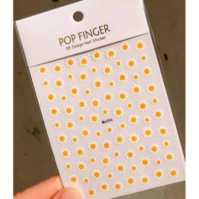 Sticker hoa dán móng tay nail hoa trắng
