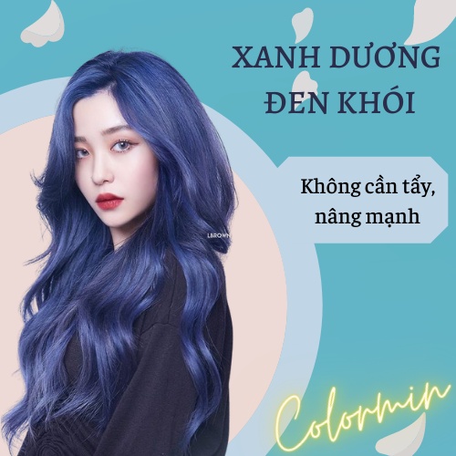 Thuốc Nhuộm Tóc XANH DƯƠNG ĐEN KHÓI Tặng Găng Tay, Trợ nhuộm | Colormin
