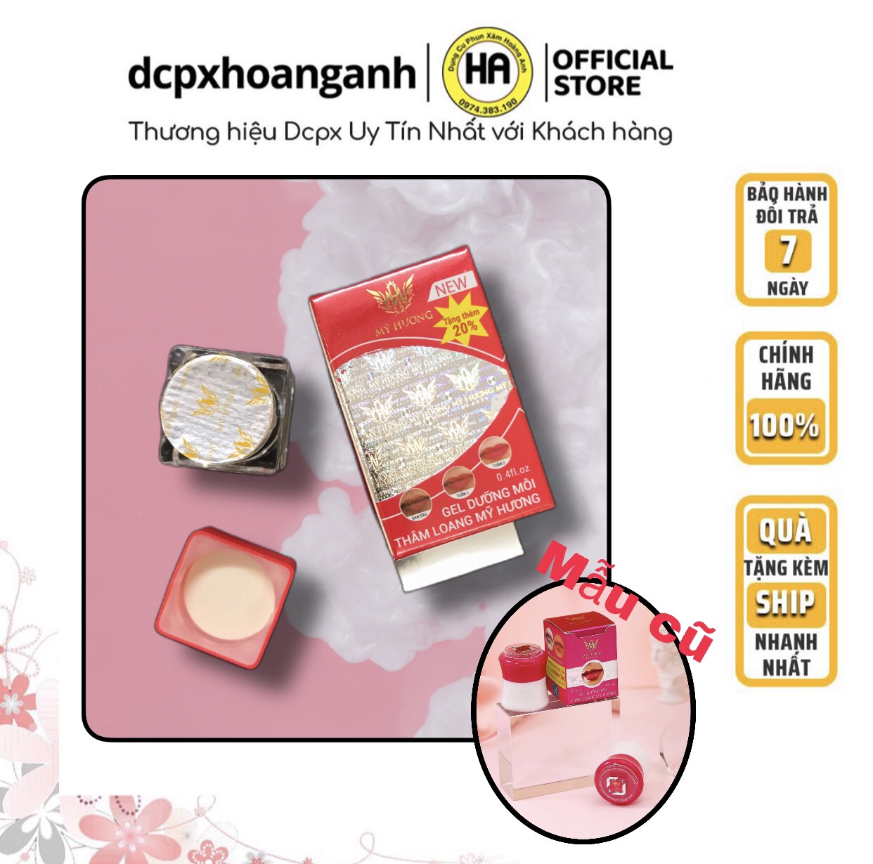 [HCM]Gel Dưỡng Mỹ Hương Dưỡng Môi Giảm Thâm Loang Kích Màu Môi (mẫu mới) Handmade 12ml | DcpxHoangAnh