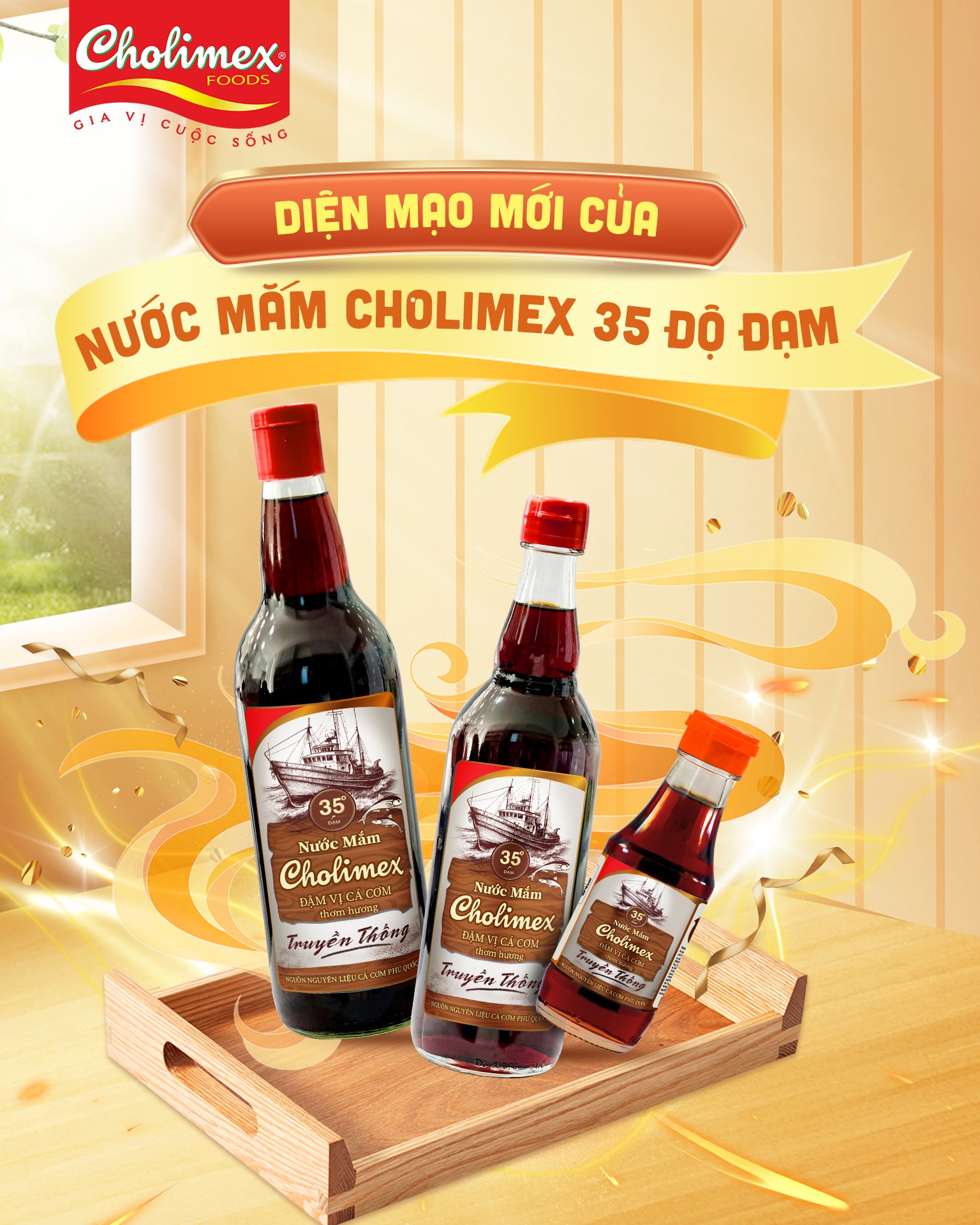 Nước mắm Cholimex 35 độ đạm - chai thuỷ tinh 150ml