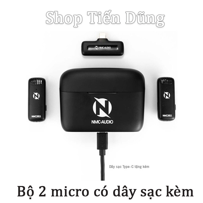 Micro cài áo không dây dành cho thu âm điện thoại NMC Audio NMC2811 chất lượng cao thu xa 30m và sóng 2.4g xiên tường