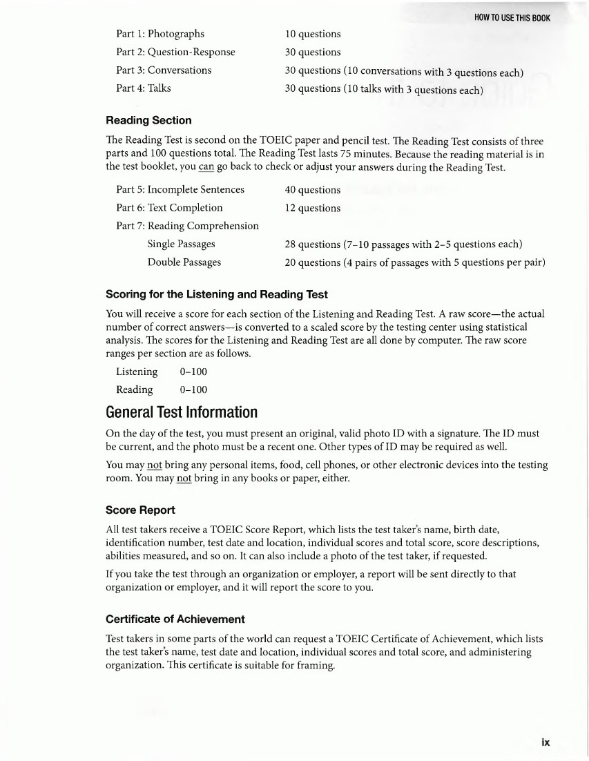 Skills for the TOEIC Test Speaking and Writing (Sách đen trắng)