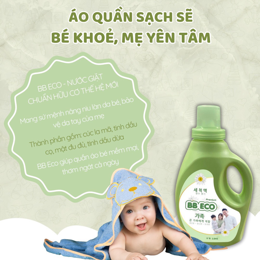 Nước giặt hữu cơ BB ECO thế hệ mới