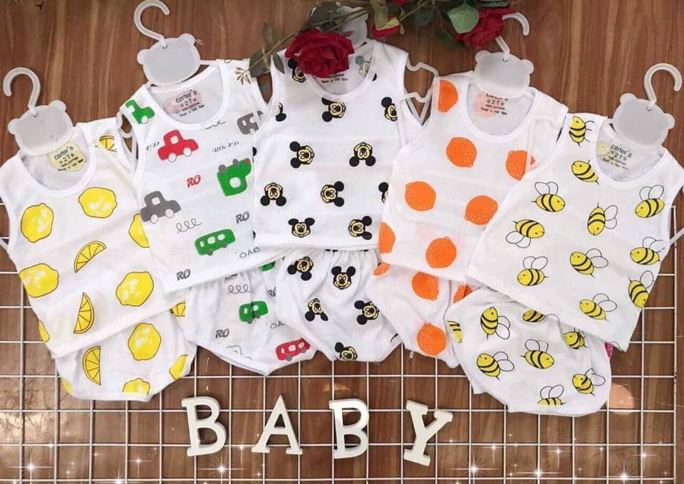 Set 5 bộ ô tô chip cotton 2 chiều cho bé 3-15kg