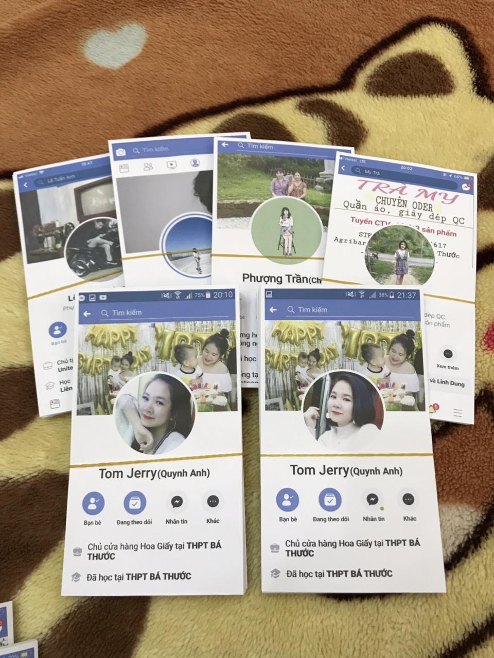 Phong bì in trang cá nhân fb