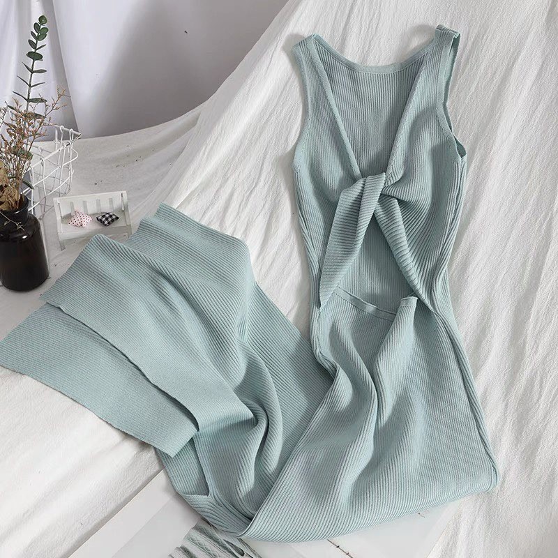 Đầm body bắt chéo nơ mặc hai kiểu CD147