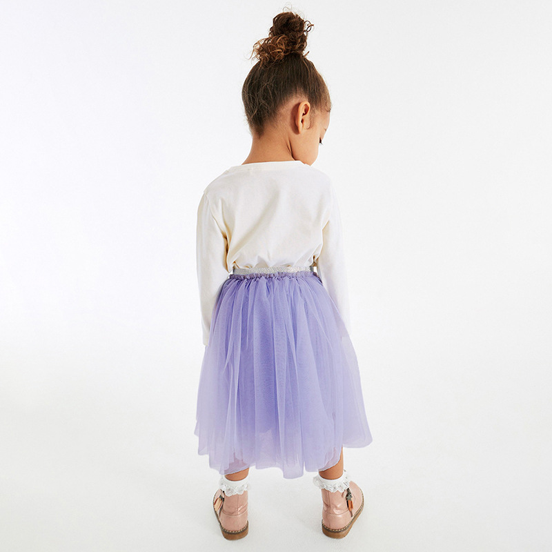 Chân váy Little Maven bé gái tím lưới