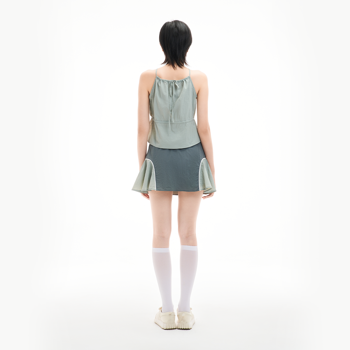 DOTTIE - Áo cổ yếm vải dù - T0823