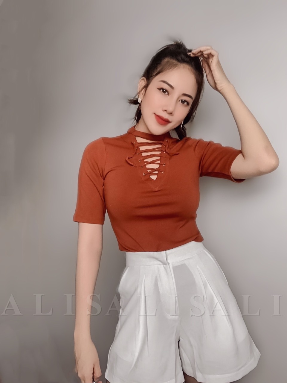 [Hình Thật] Áo Thun Cổ Lọ Đan Dây Ngực Form Ôm BoDy Siêu đẹp