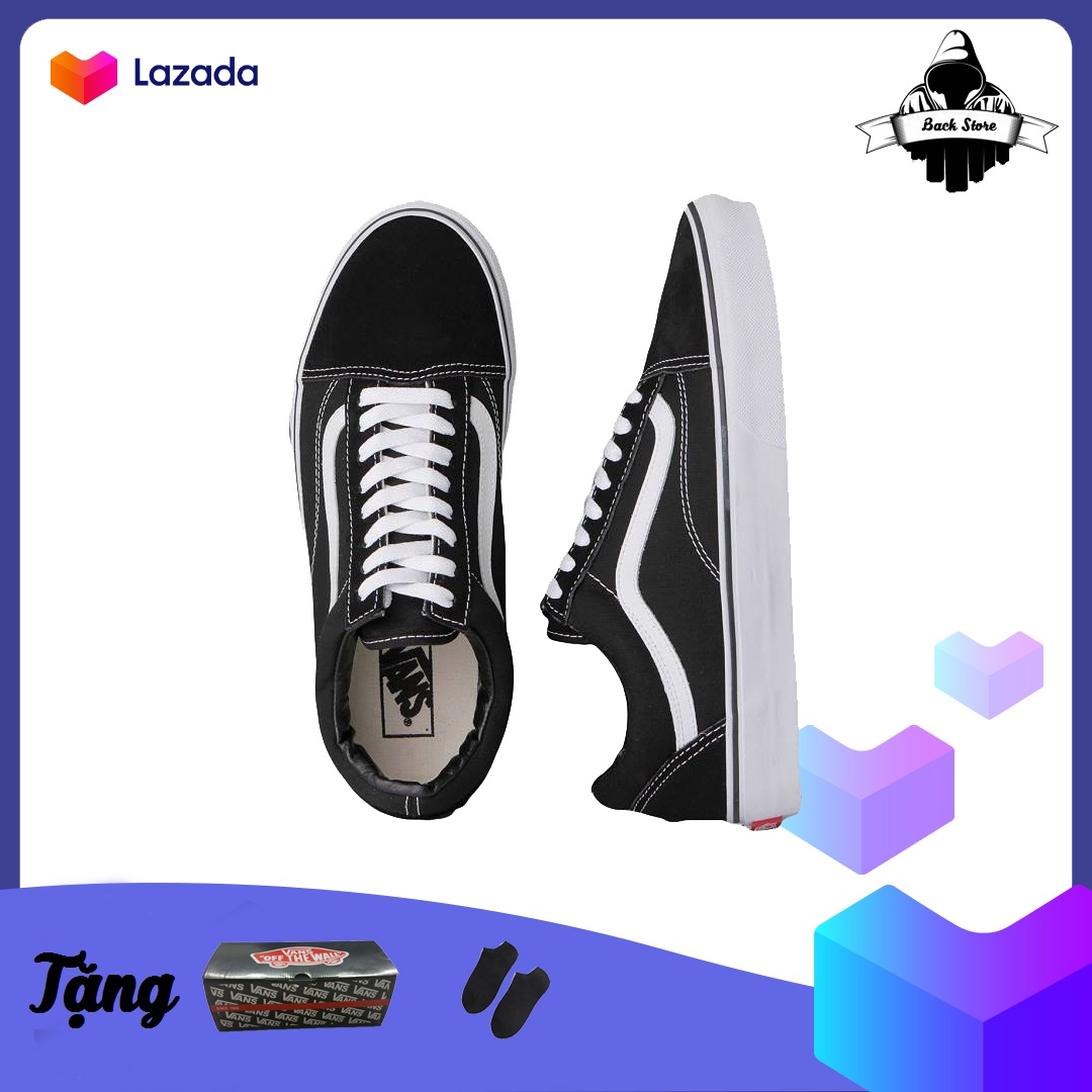 [HCM]Giày thể thao sneaker nam nữ Vans Old Skool đen[ Tặng Box + Vớ ]