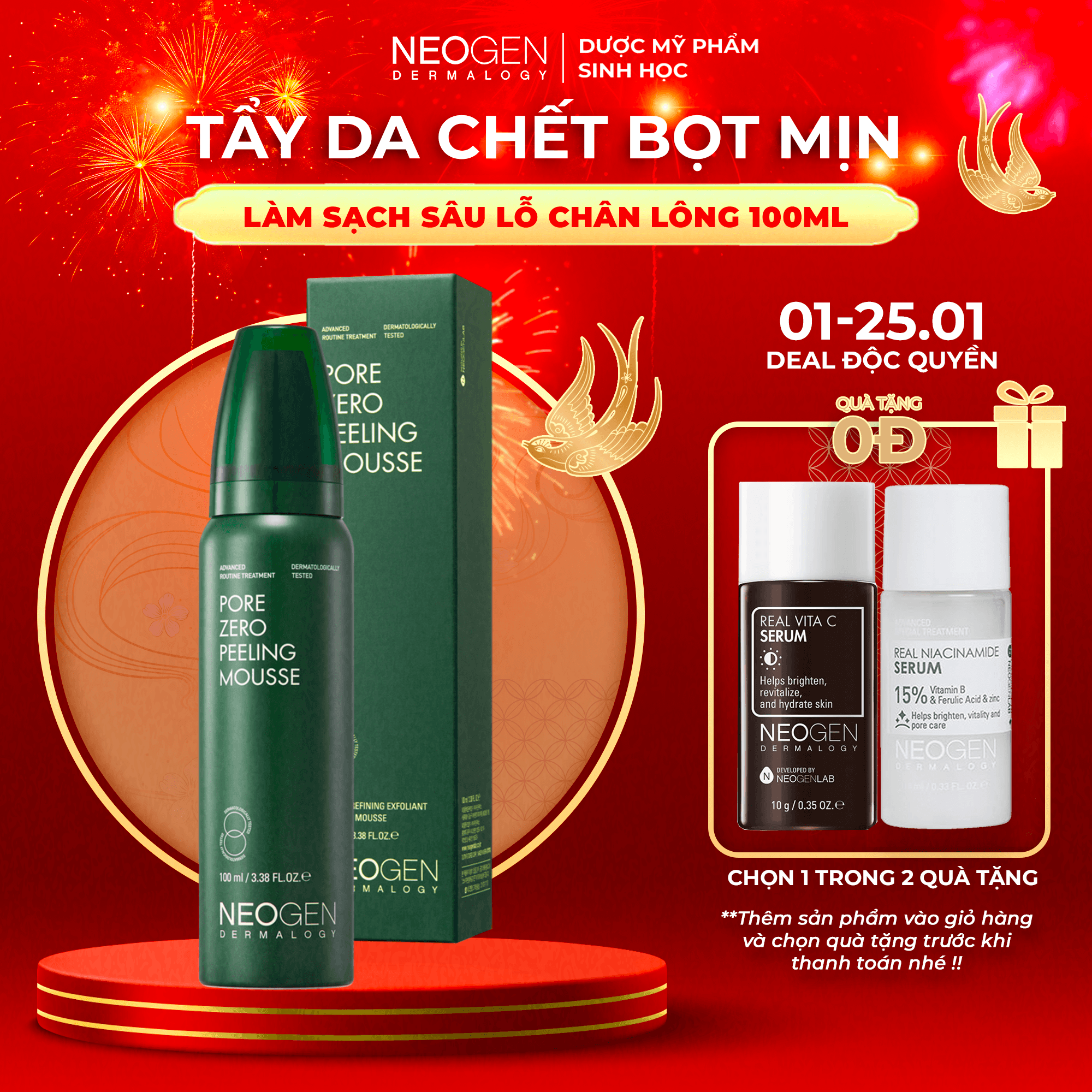 Tẩy Da Chết Bọt Mịn BHA Pore Zero Peeling Mousse Neogen Dermalogy 100ml