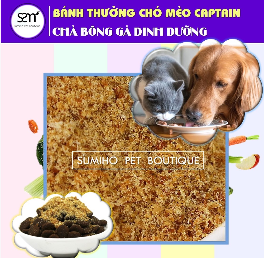 Chà bông gà cho chó mèo Captain (dùng để trộn cơm và hạt)