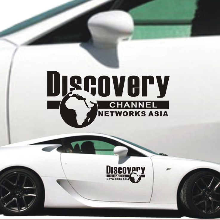 1 bộ 02 chiếc Decal dán sườn xe DISCOVERY màu Đen
