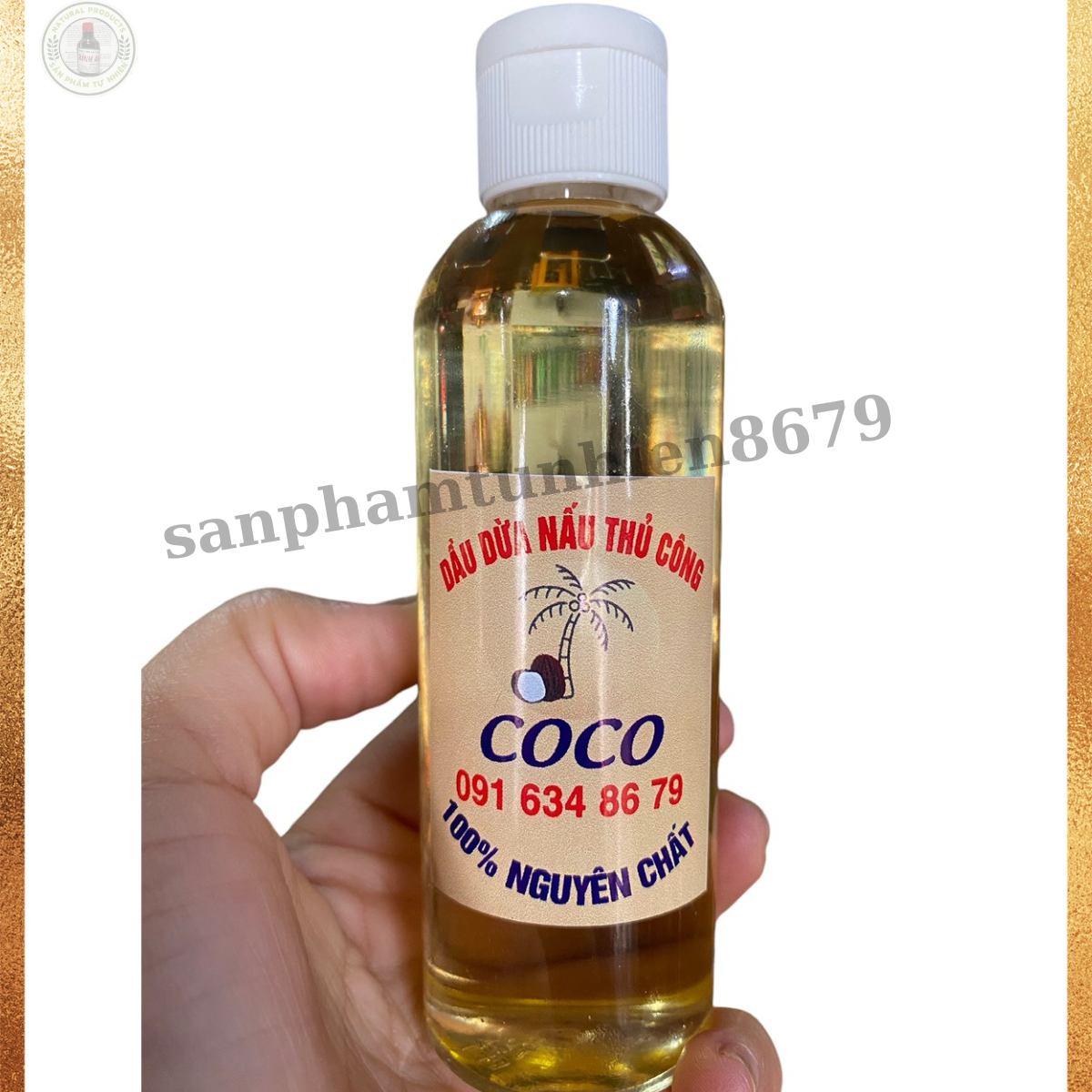 Dầu dừa nguyên chất 100% - nấu thủ công - chai 100ml