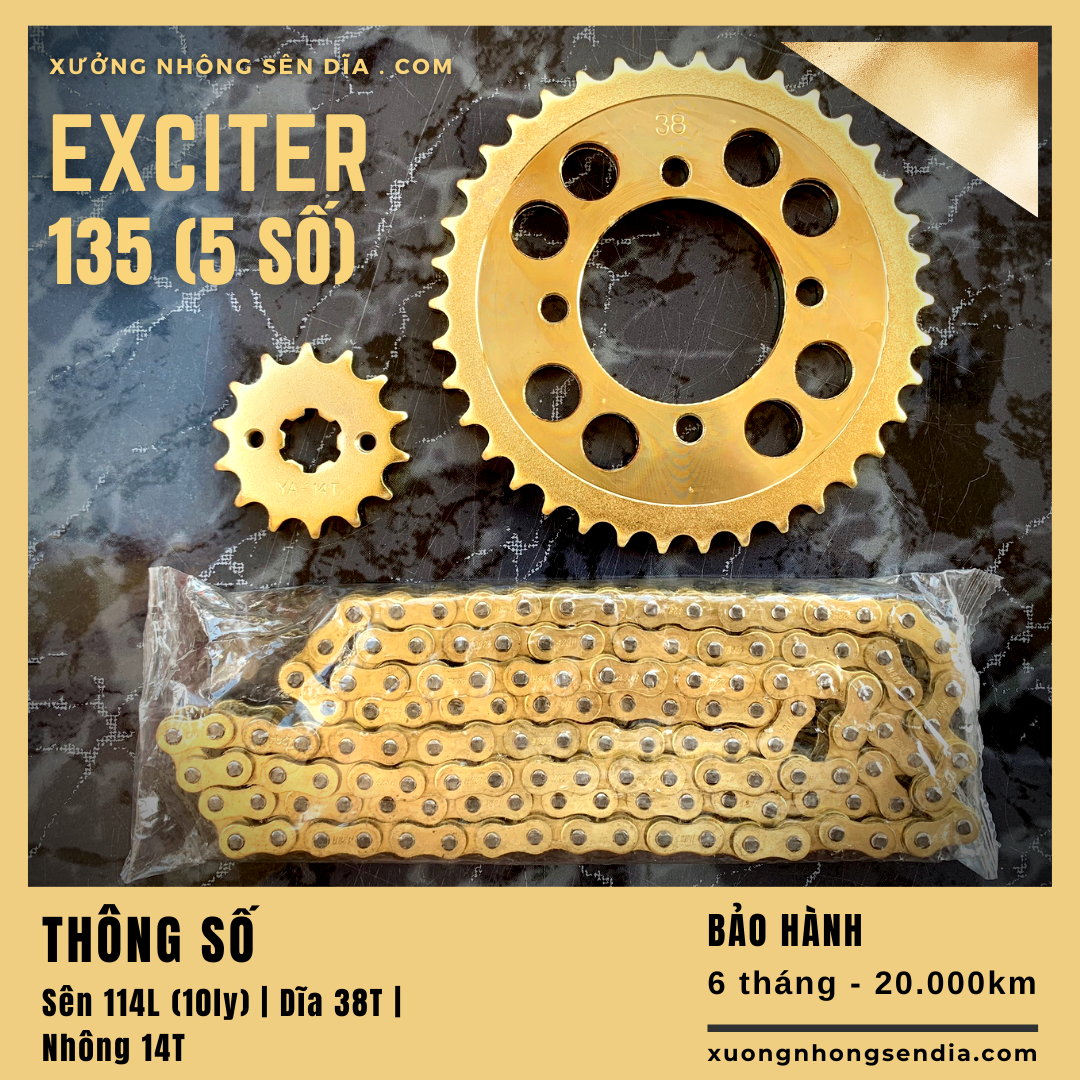[FreeshipMAX] [HCM]NHÔNG SÊN DĨA EXCITER 135 VÀNG