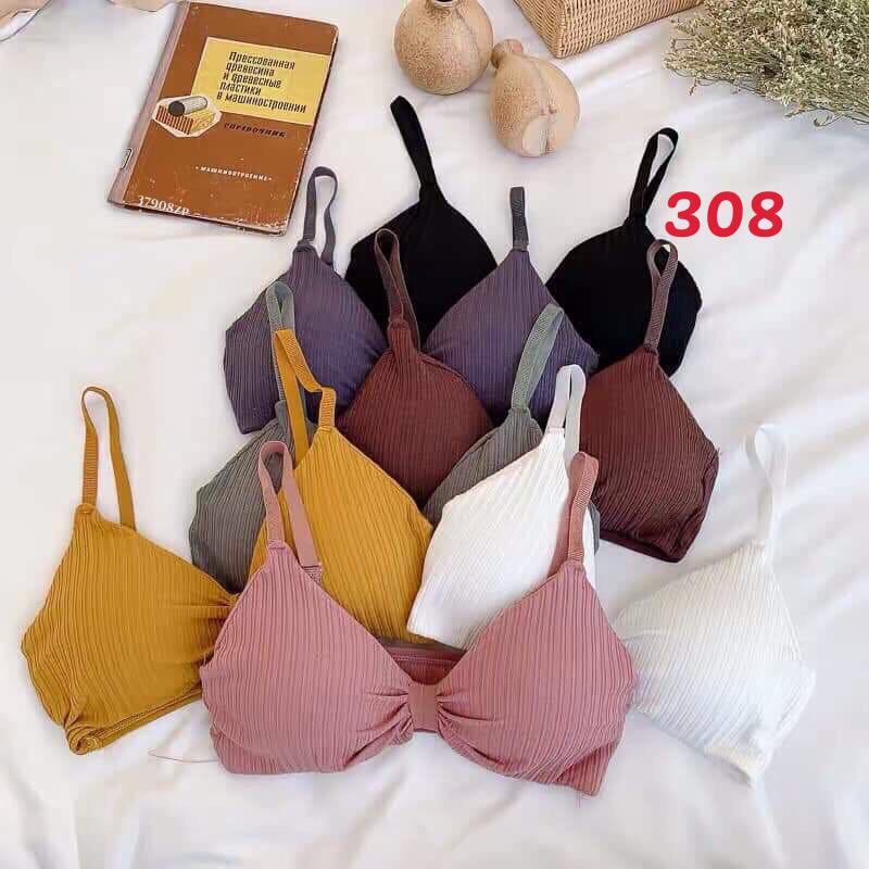 Áo lót Bra gân tăm thắt nơ mã 308