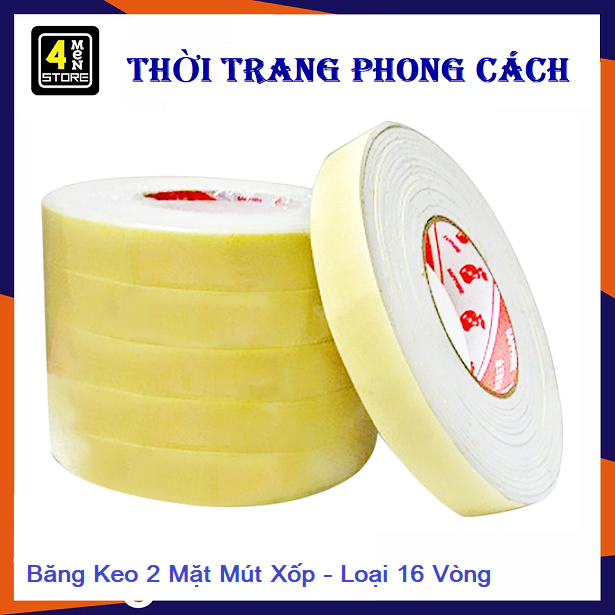 [HCM]⚡ Hàng Lại Về ⚡ Băng Keo 2 Mặt Mút Xốp - Băng Keo 2 Mặt 14 Vòng - Loại 1