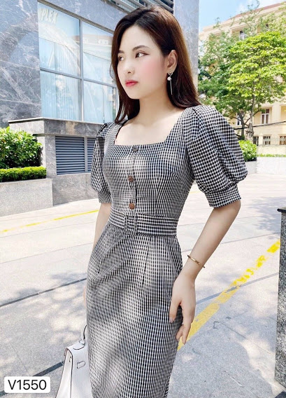 [HCM]ĐẦM ÔM CARO TAY PHỒNG