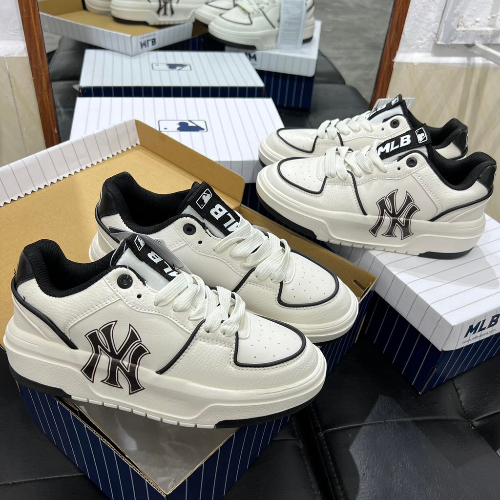Giày thể thao MLB chunky NY đen off white giày sneaker MLB NY Chunky đen  bản mới 2022 độn đế tôn dáng dành cho nam nữ đầy đủ bill box  MixASale