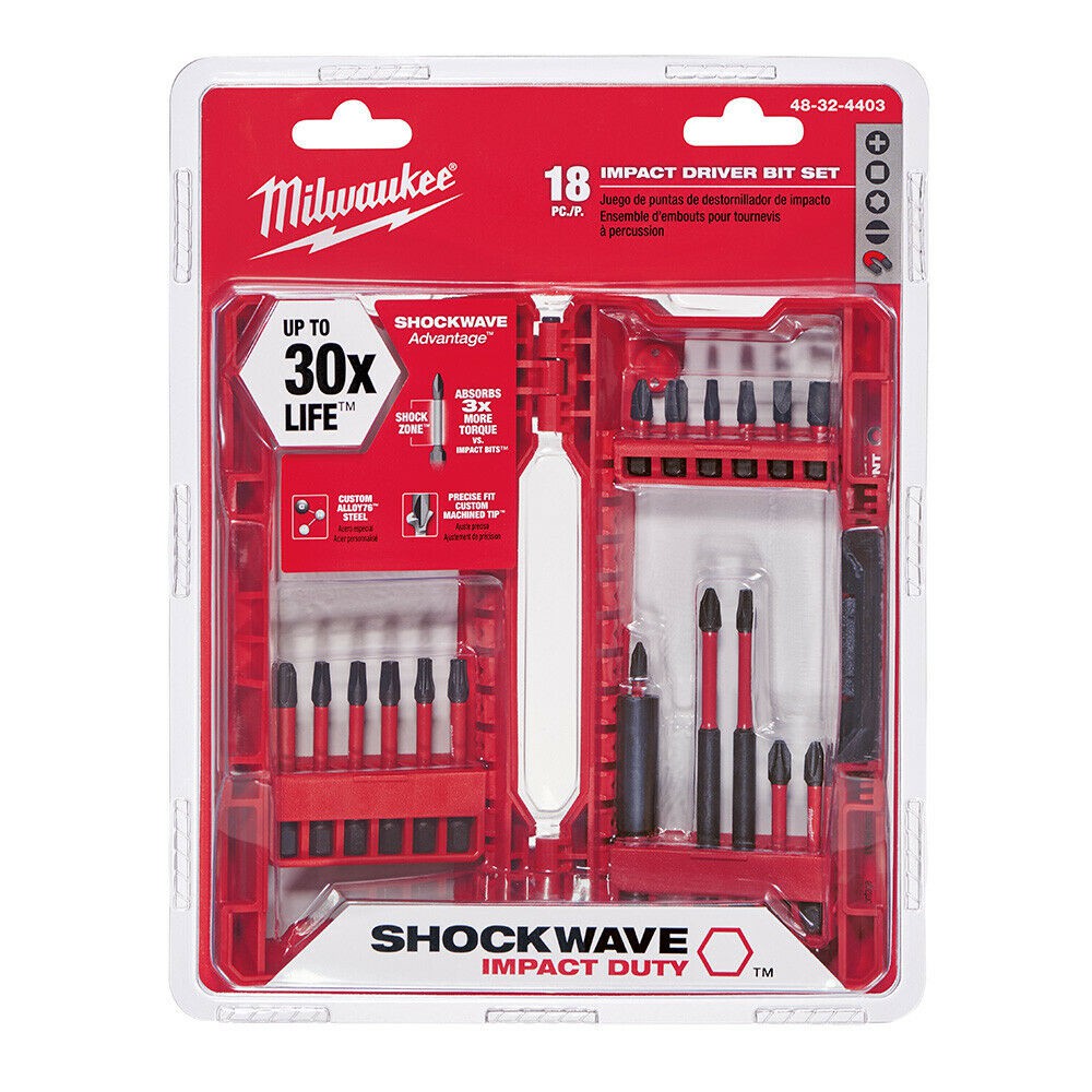 Bộ vít Milwaukee 48-32-4403 Shockwave 18 chi tiết
