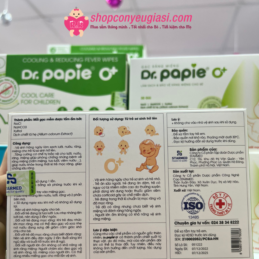 Gạc Răng Miệng Thảo Mộc cho bé Dr.Papie