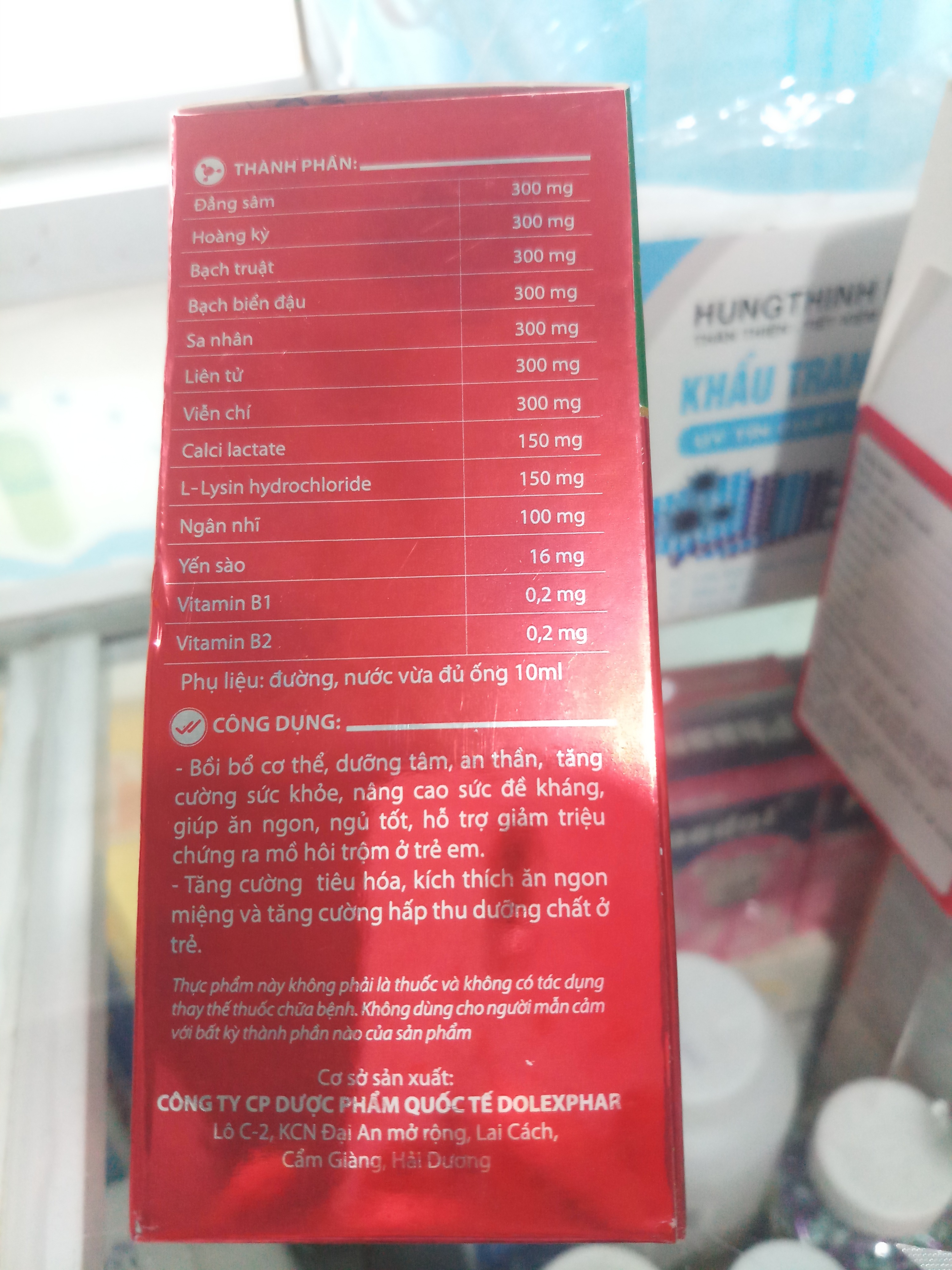 Siro yến sào ăn ngủ ngon H/20A