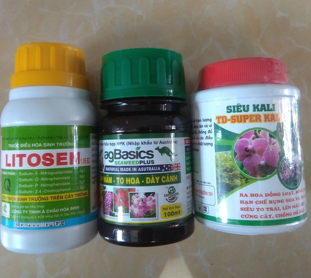 COMBO dưỡng cây chăm sóc phong lan( Litosen+super Kali+Ag Basic) - 100ml/chai