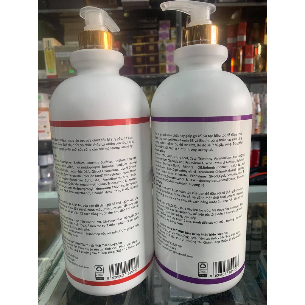 Cặp Dầu Gội Xả Topbest Collagen 1922ml x2