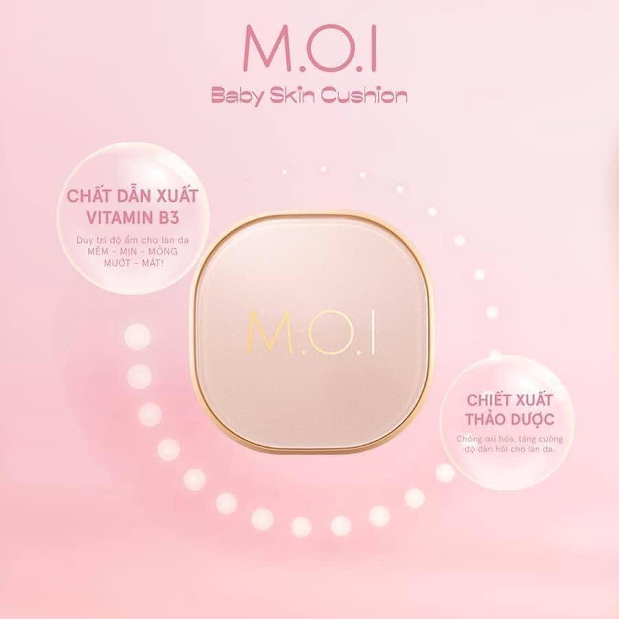 [HCM][Tặng 1 combo DA 199]Phấn nước M.O.I Baby Skin Cushion kiềm dầu dưỡng ẩm chống nắng SPF 50+PA+++ chính hãng Xuất xứ Hàn Quốc
