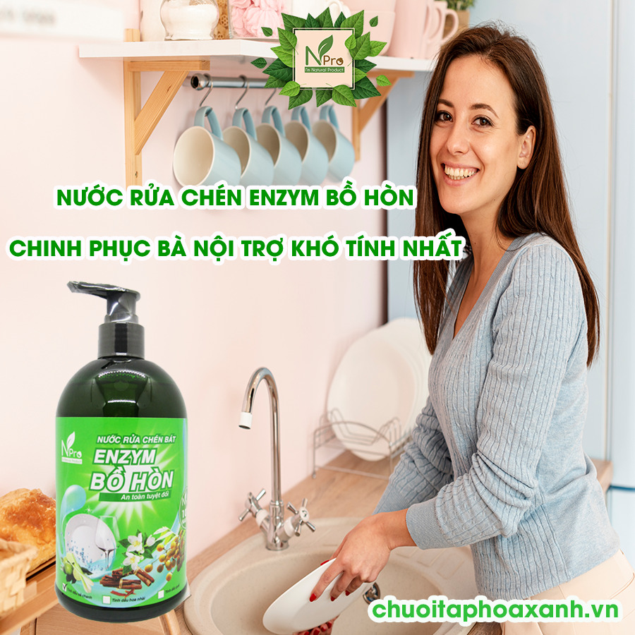 [THIÊN NHIÊN 100%] Nước Rửa Chén ENZYM BỒ HÒN Npro