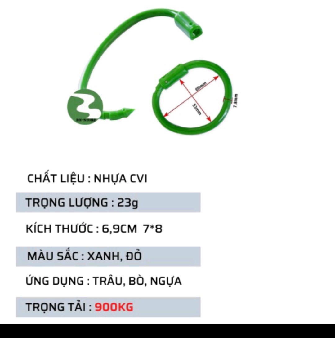 Vòng xỏ mũi bò, trâu, ngựa (10 Vòng)