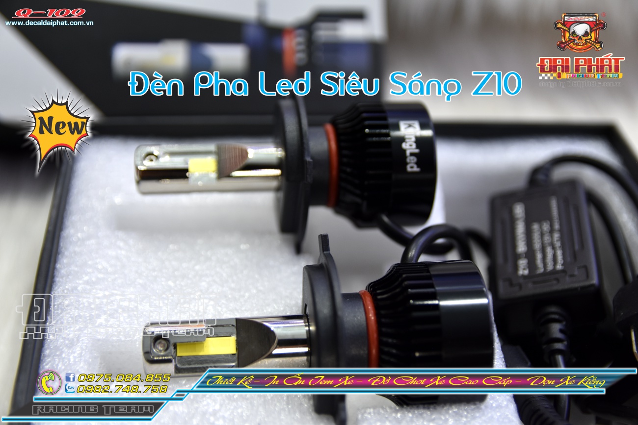 ĐÈN PHA LED SIÊU SÁNG Z10S CHÂN H4 - 1 BÓNG