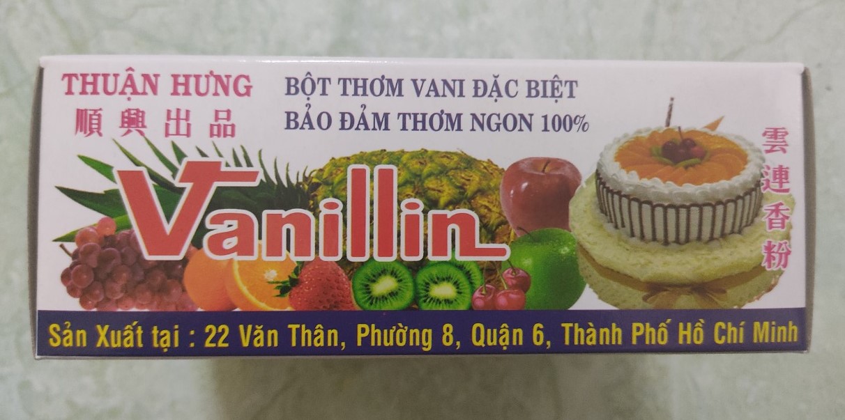 Bột thơm vani/Vanilline(vỉ 10 ống),nguyên liệu làm kem,làm bánh.