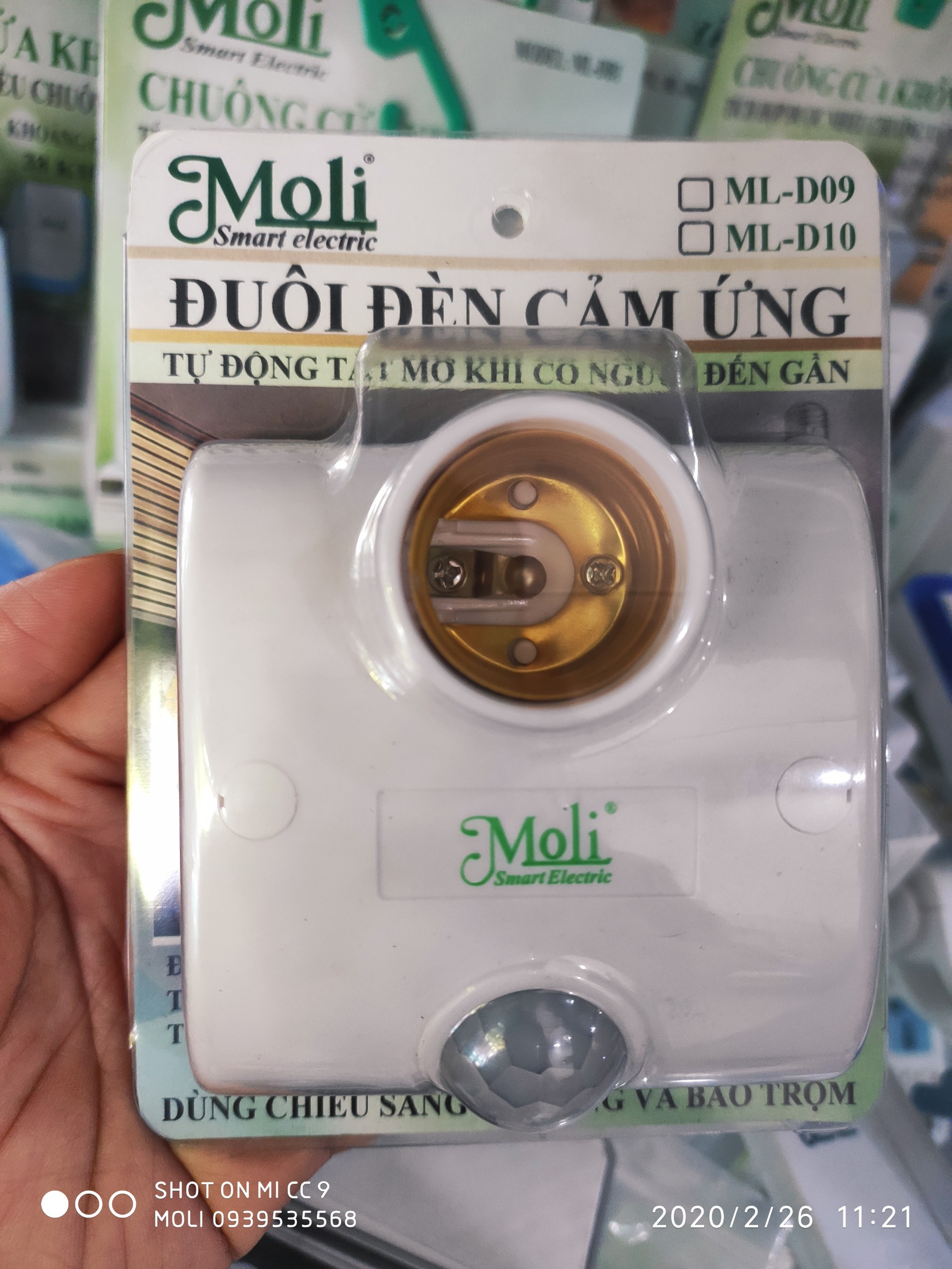 [HCM]Đuôi đèn cảm ứng tự động tắt / mở ML-D09