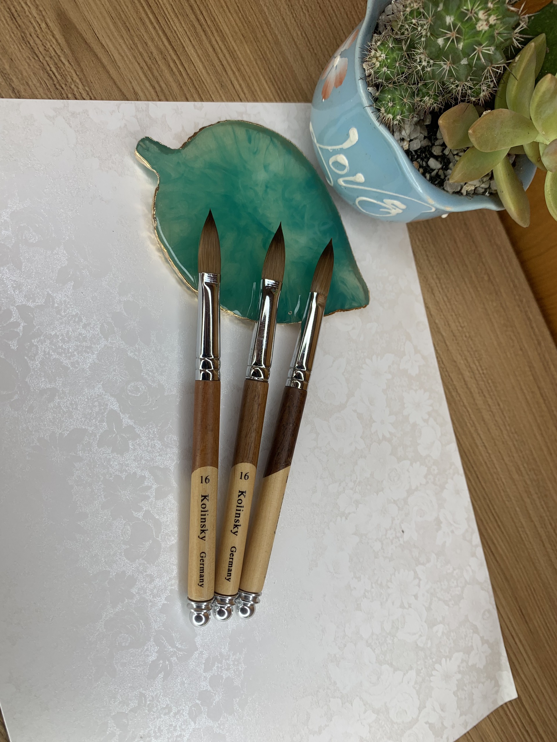 Cọ Đắp Bột Nail Kolinsky Germany Cán Gỗ 2 Màu [ Cọ Đã Bấm Đầu, Nếu Muốn Lấy Cọ Chưa Bấm Vui Lòng Liên Hệ ]