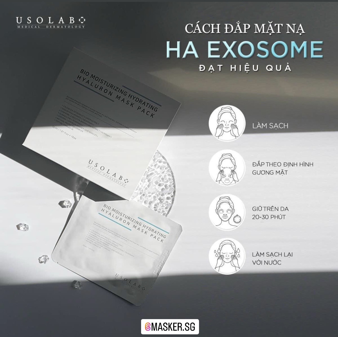 Mặt nạ cấp nước HA Exosome