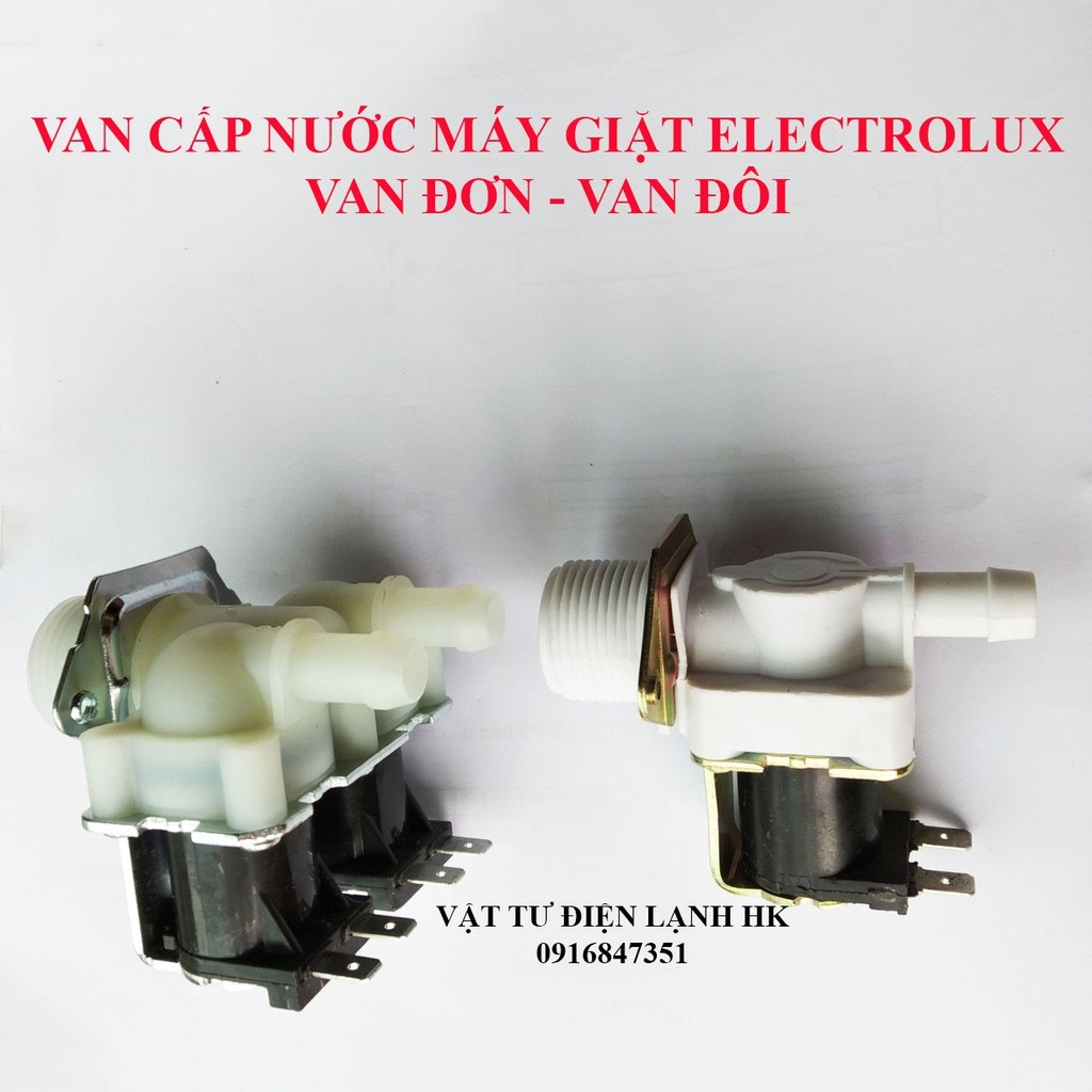 Van điện từ cấp nước máy giặt ELECTROLUX - Van cấp đơn - đôi (chọn đúng loại khi đặt hàng) MG ELEC - van cấp electrolux