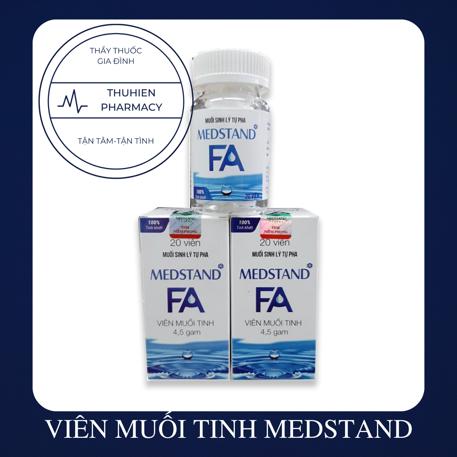 Muối sinh lý tự pha medstand - viên muối tinh 4,5gam