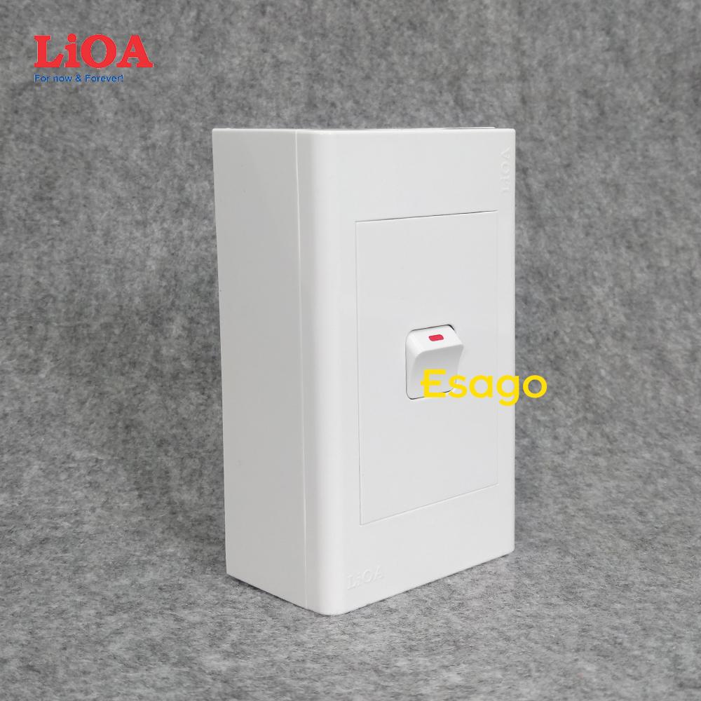 [HCM]Combo 1 công tắc điện 1 chiều + mặt lỗ vuông LiOA - Lắp nổi