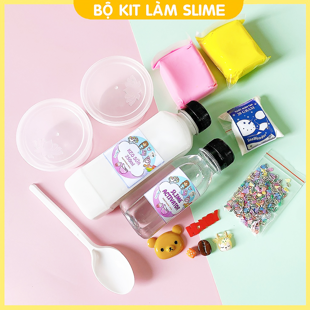 Bộ Kit Làm Slime Mây Đầy Đủ - Nguyên Liệu Làm Cloud Slime Đồ Chơi Trẻ Em