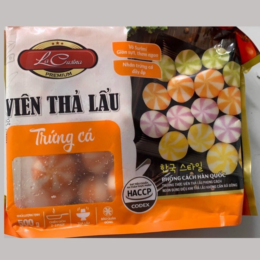 Viên thả lẩu trứng cá lacusiana 500gr