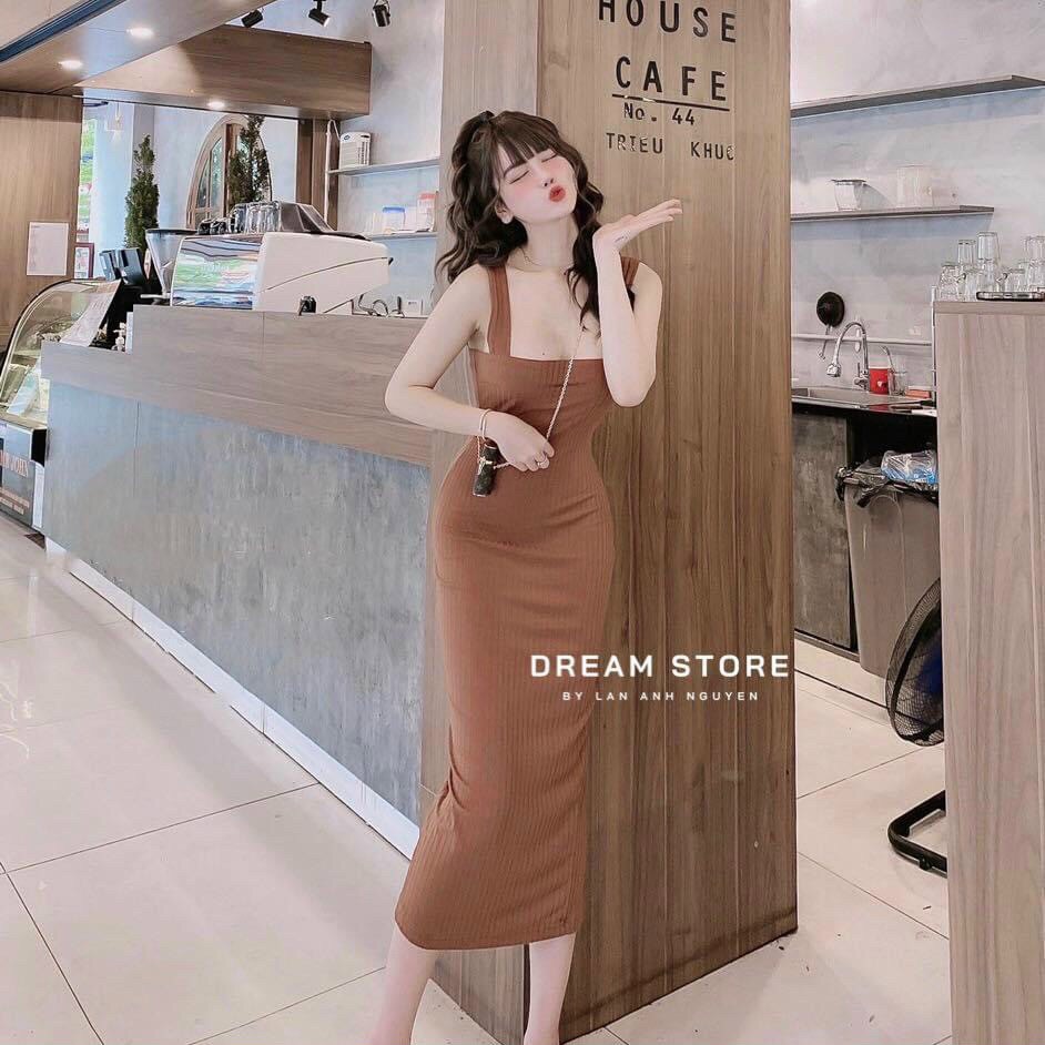 Đầm 2 dây form dài đầm nữ maxi bảng to